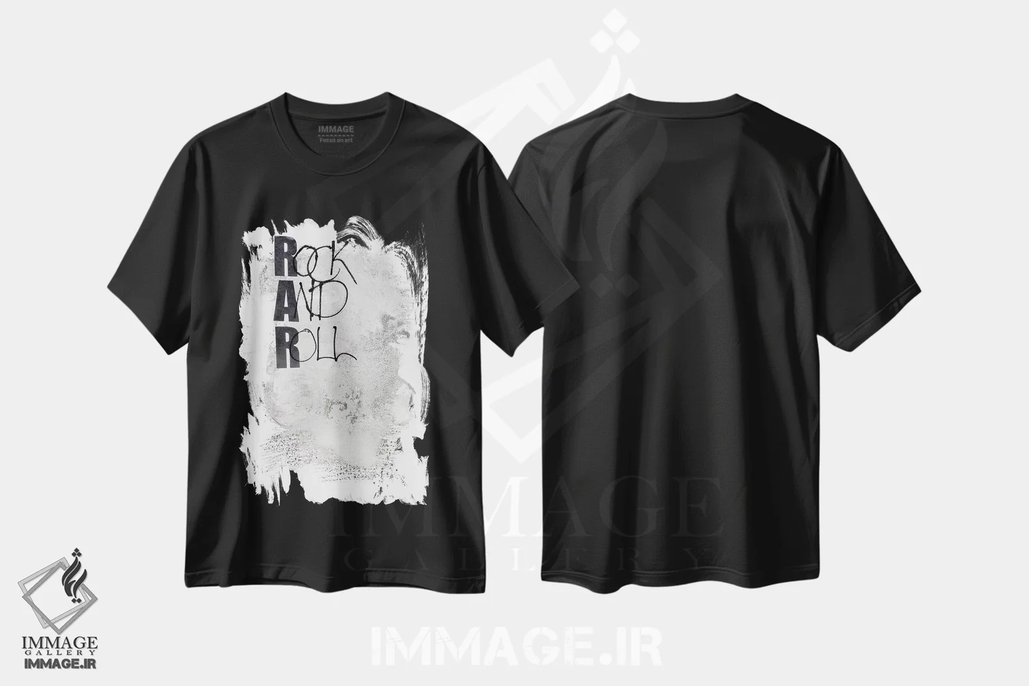 تیشرت مشکی طرح دار راک اند رول، تزئینی اثر دیزاین فابریکن | immage.ir