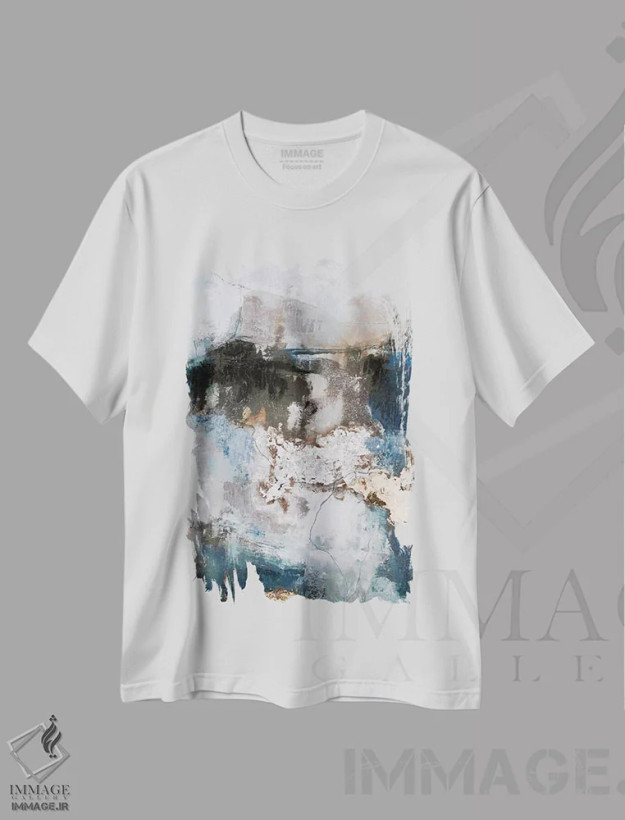 تیشرت سفید طرح دار آبشار اثر دیزاین فابریکن | فروشگاه ایماژ