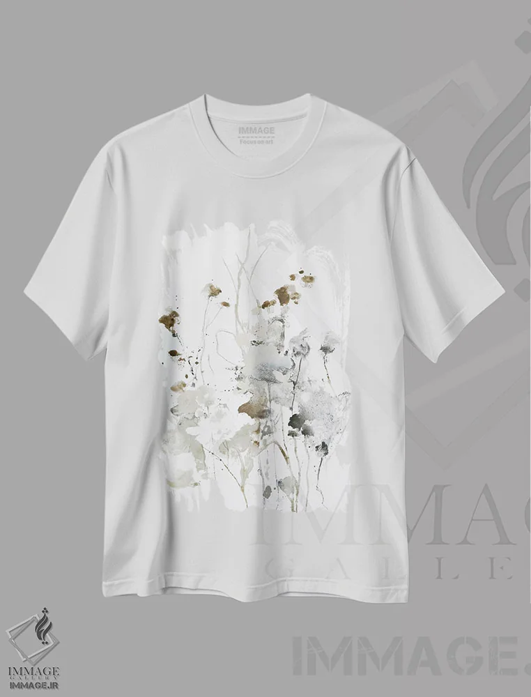 تیشرت سفید طرح دار این روزها ۲، آبستره اثر دیزاین فابریکن | immage.ir