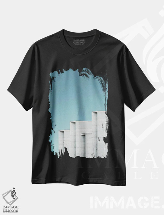 تیشرت مشکی طرح دار معماری ۲، تزئینی اثر دیزاین فابریکن | immage.ir