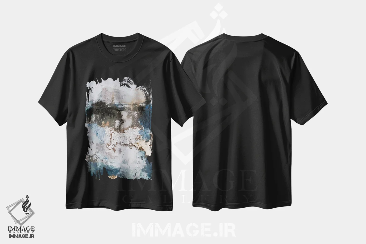 تیشرت مشکی طرح دار آبشار اثر دیزاین فابریکن | immage.ir