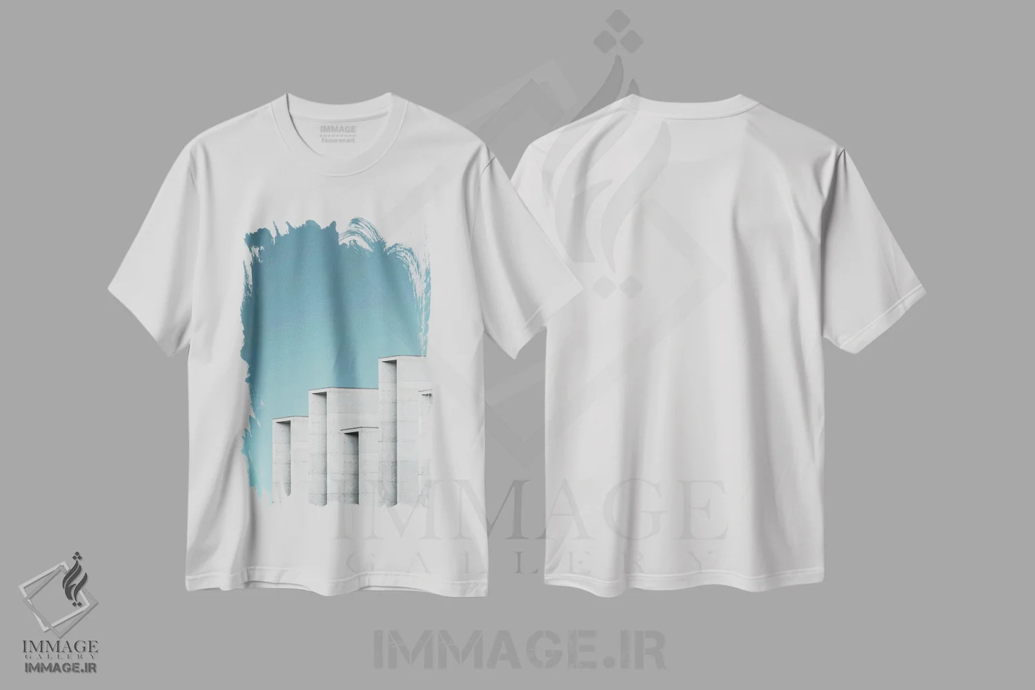 تیشرت سفید طرح دار معماری ۲، تزئینی اثر دیزاین فابریکن | فروشگاه ایماژ