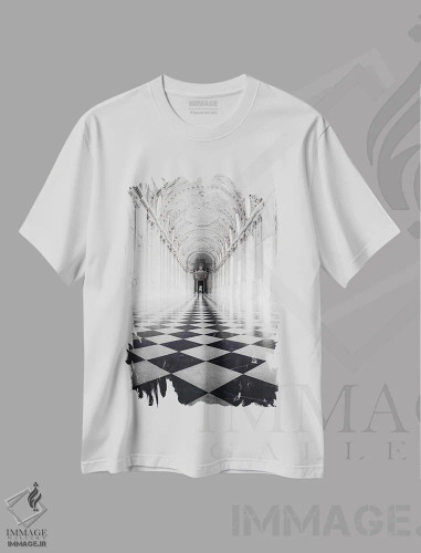 تیشرت سفید طرح دار معماری ۶، دکوراسیون جایگزین اثر دیزاین فابریکن | فروشگاه ایماژ