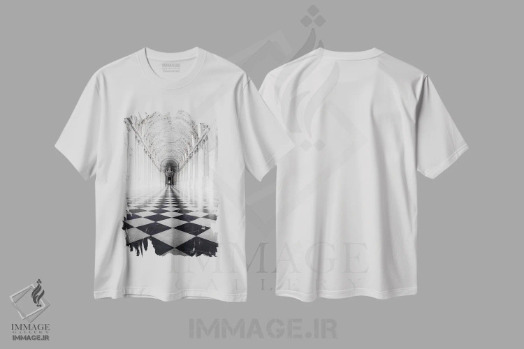 تیشرت سفید طرح دار معماری ۶، دکوراسیون جایگزین اثر دیزاین فابریکن | فروشگاه ایماژ