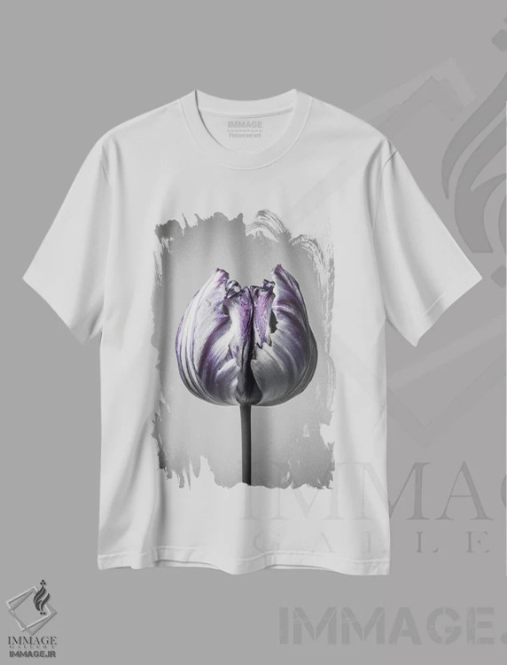 تیشرت سفید طرح دار باروک ۵، عکاسی ماکرو اثر دیزاین فابریکن | immage.ir