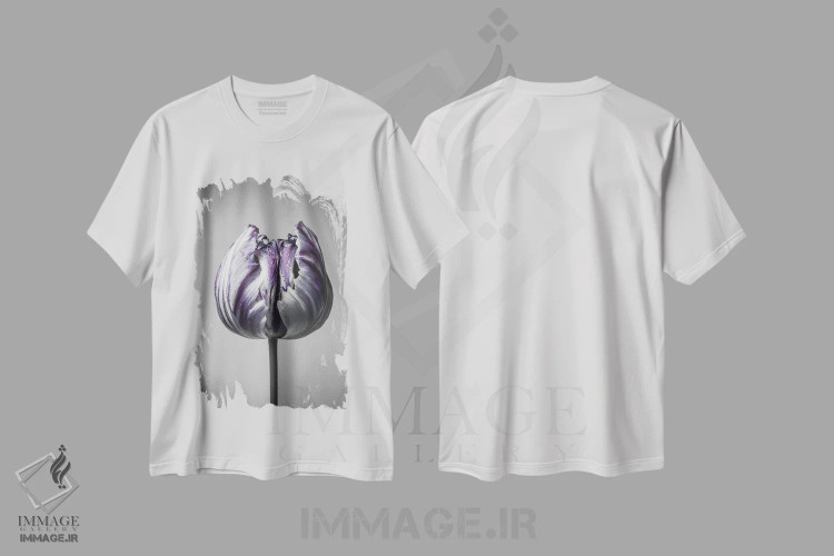 تیشرت سفید طرح دار باروک ۵، عکاسی ماکرو اثر دیزاین فابریکن | immage.ir
