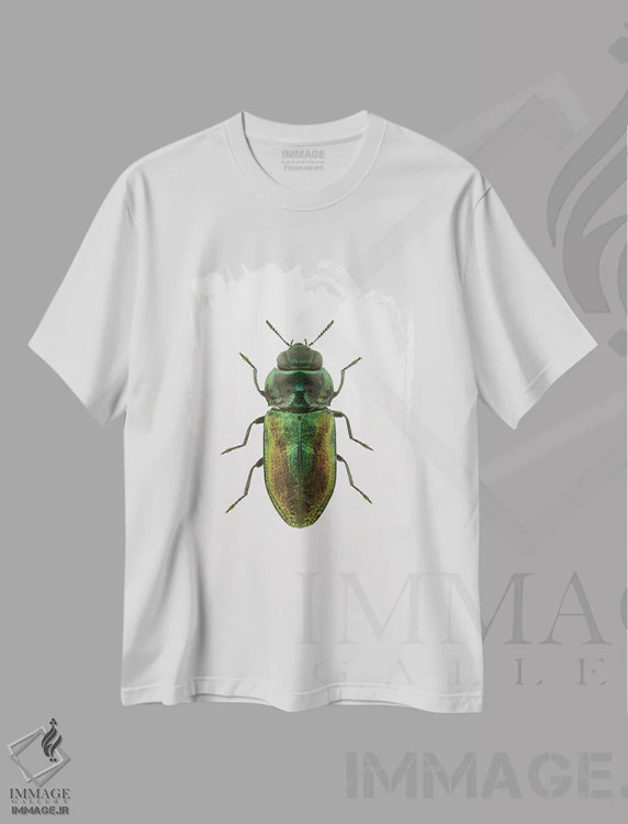 تیشرت سفید طرح دار سوسک ۱ اثر دیزاین فابریکن | فروشگاه ایماژ