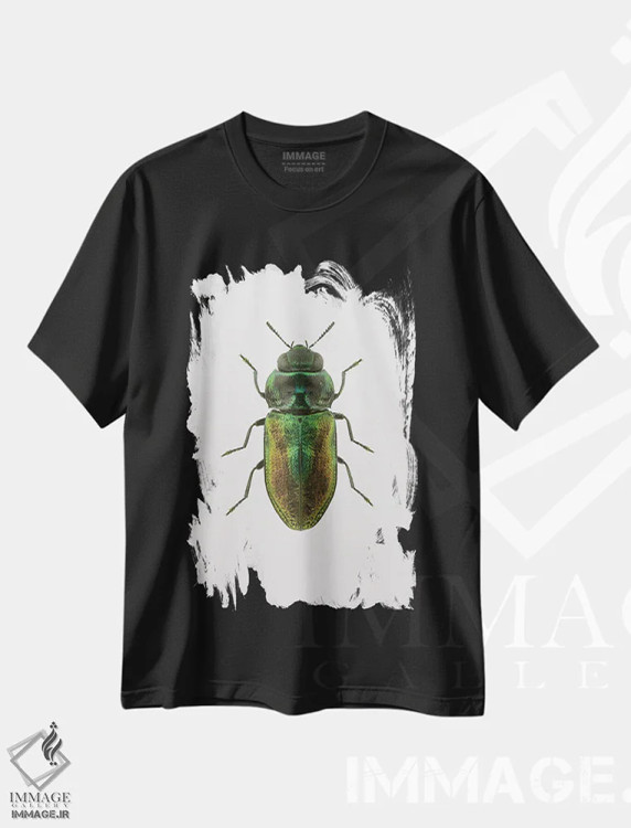 تیشرت مشکی طرح دار سوسک ۱ اثر دیزاین فابریکن | immage.ir