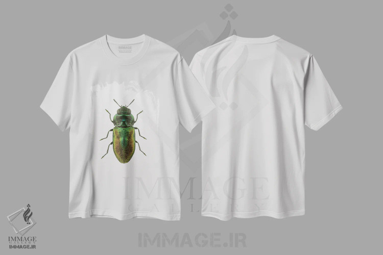 تیشرت سفید طرح دار سوسک ۱ اثر دیزاین فابریکن | فروشگاه ایماژ