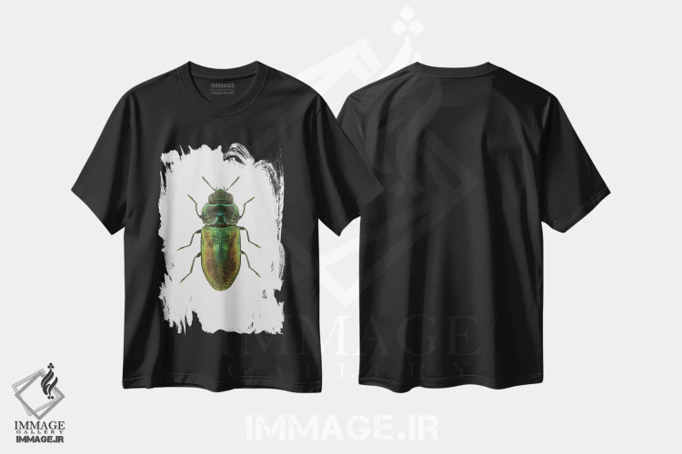 تیشرت مشکی طرح دار سوسک ۱ اثر دیزاین فابریکن | immage.ir