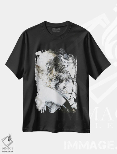 تیشرت مشکی طرح دار سیاه و سفید ۱ اثر دیزاین فابریکن | فروشگاه ایماژ
