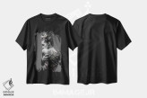 تیشرت مشکی طرح دار مد جنگلی ۱، هنر دیجیتال سیاه و سفید اثر دیزاین فابریکن | immage.ir