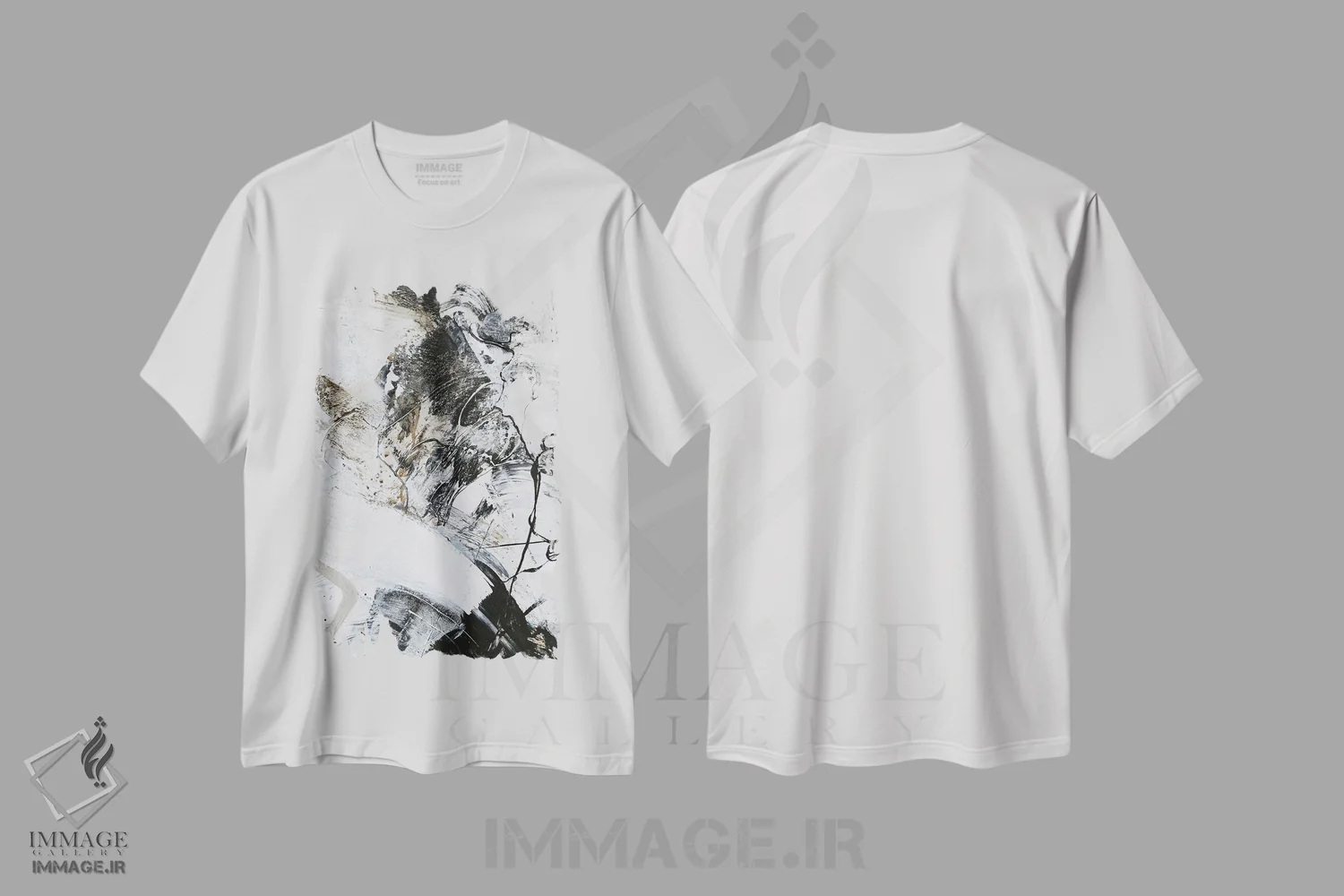 تیشرت سفید طرح دار سیاه و سفید ۱ اثر دیزاین فابریکن | immage.ir