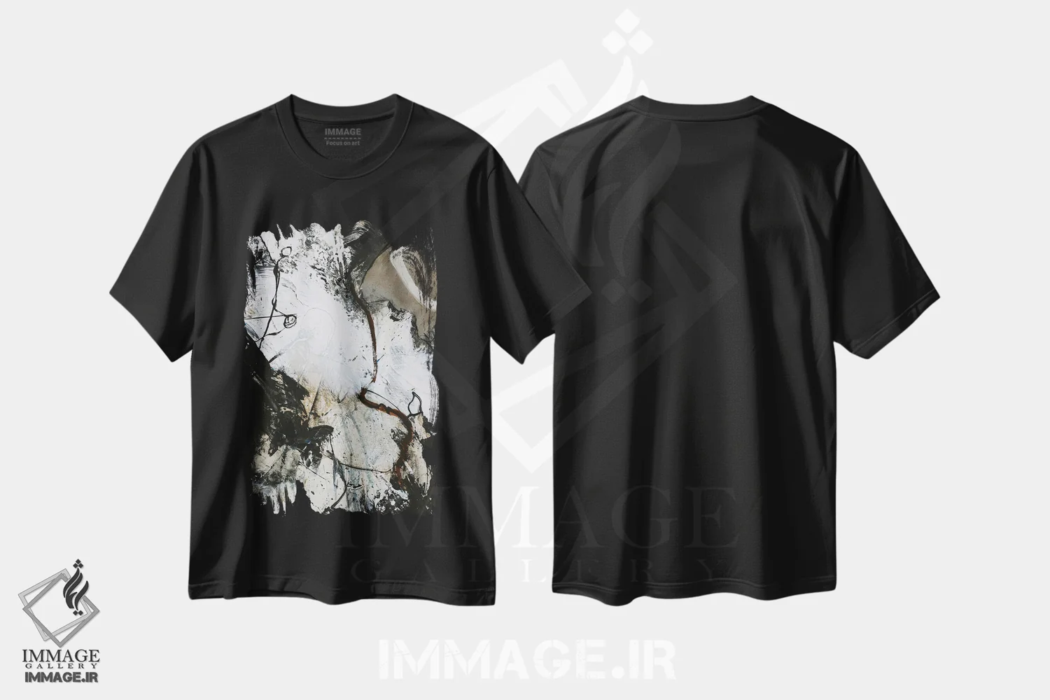 تیشرت مشکی طرح دار سیاه و سفید ۳ اثر دیزاین فابریکن | immage.ir