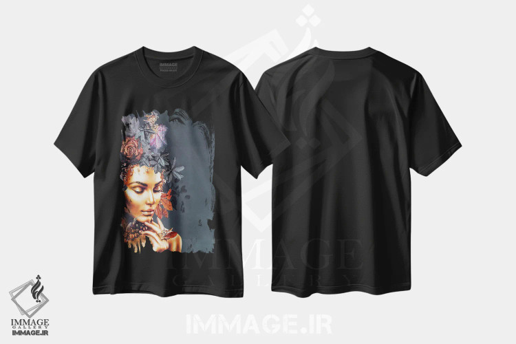 تیشرت مشکی طرح دار مد طلایی ۱، هنر دیجیتال اثر دیزاین فابریکن | immage.ir
