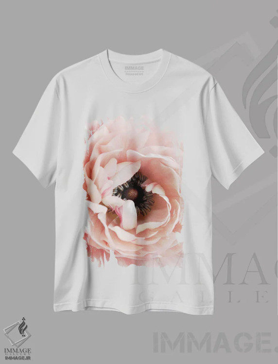 تیشرت سفید طرح دار گل، تزئینی اثر دیزاین فابریکن | immage.ir