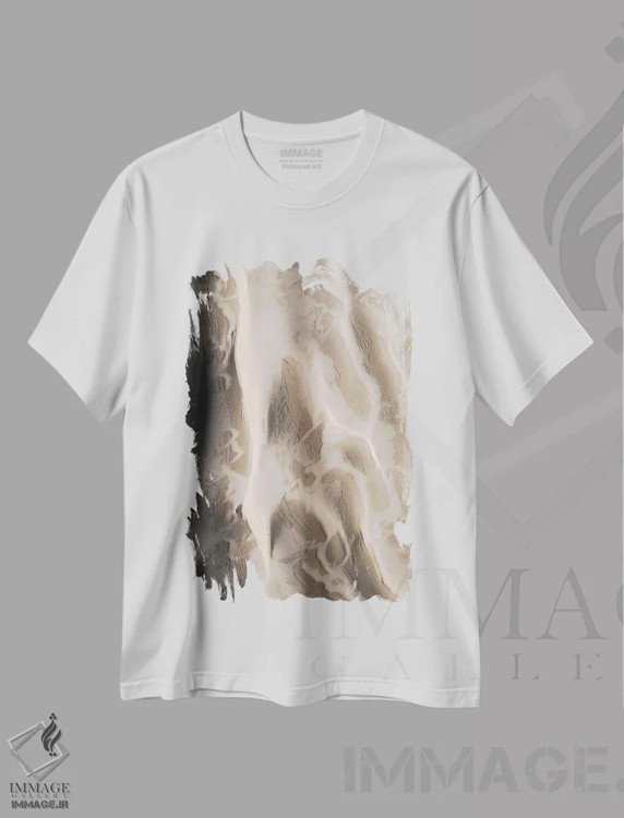 تیشرت سفید طرح دار از بالا ۳، آبستره اثر دیزاین فابریکن | فروشگاه ایماژ