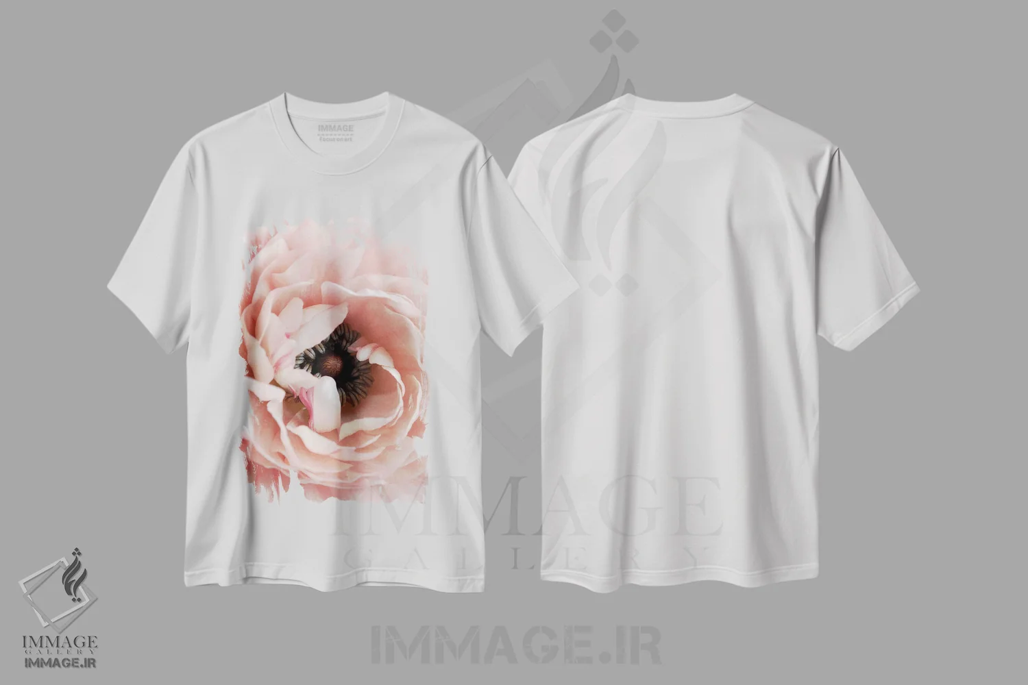 تیشرت سفید طرح دار گل، تزئینی اثر دیزاین فابریکن | immage.ir