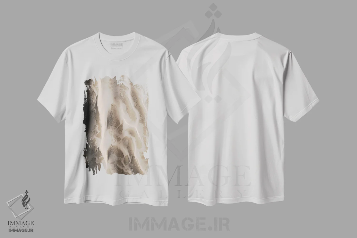 تیشرت سفید طرح دار از بالا ۳، آبستره اثر دیزاین فابریکن | فروشگاه ایماژ