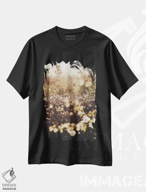 تیشرت مشکی طرح دار مزرعه طلایی، مدیوم اثر دیزاین فابریکن | فروشگاه ایماژ