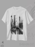 تیشرت سفید طرح دار در ونیز، عکاسی سیاه و سفید اثر دیزاین فابریکن | فروشگاه ایماژ