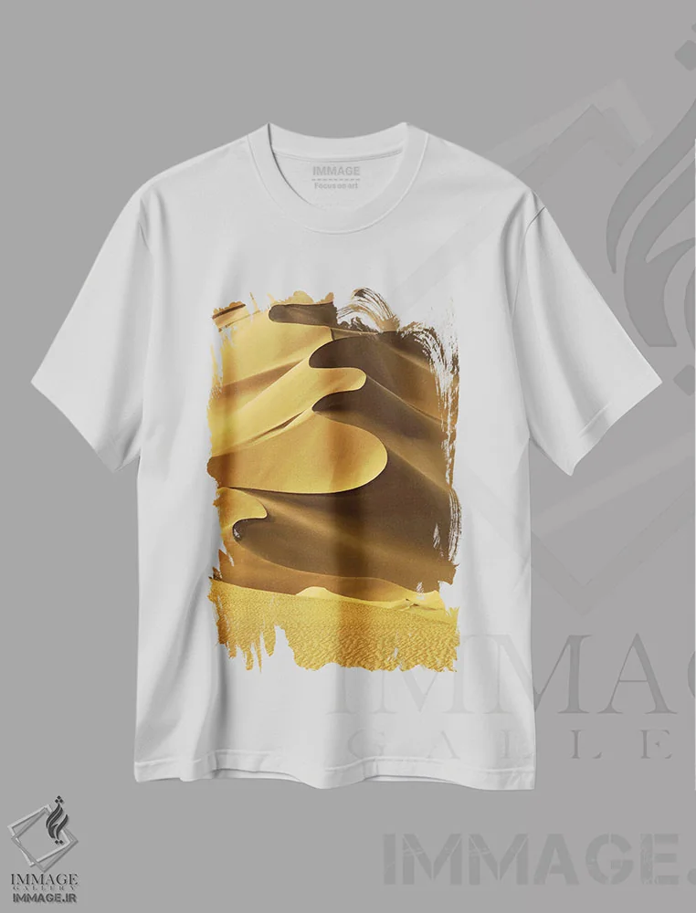 تیشرت سفید طرح دار در تلماسه ها ۲، مدیوم اثر دیزاین فابریکن | فروشگاه ایماژ