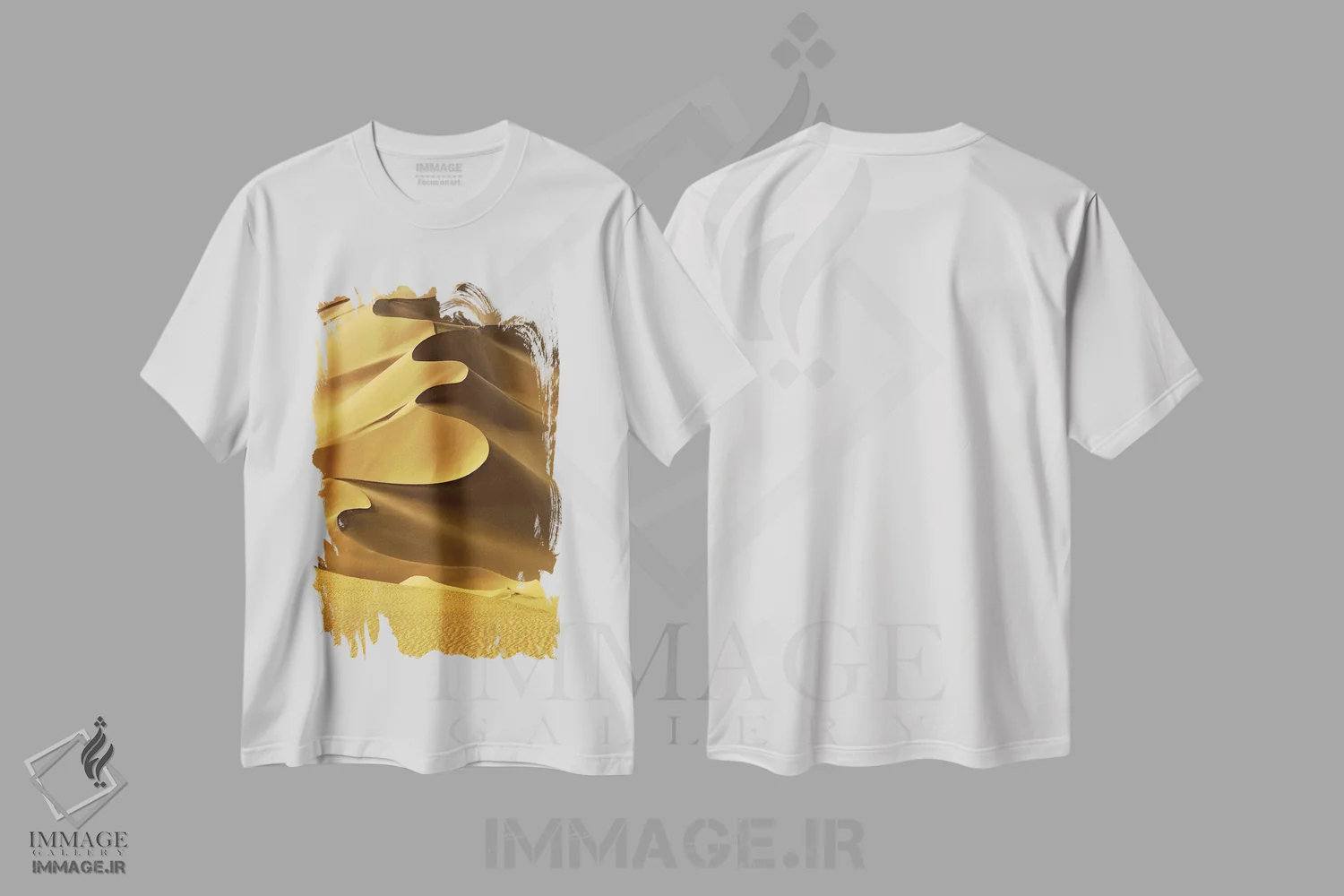 تیشرت سفید طرح دار در تلماسه ها ۲، مدیوم اثر دیزاین فابریکن | فروشگاه ایماژ