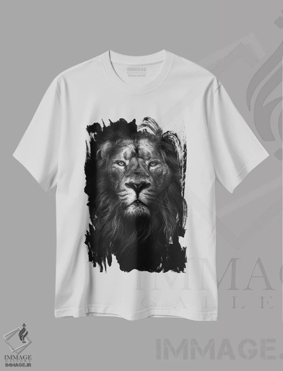 تیشرت سفید طرح دار شاه شاهان، عکاسی سیاه و سفید اثر دیزاین فابریکن | immage.ir