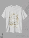 تیشرت سفید طرح دار اسکلت برگ، آبستره اثر دیزاین فابریکن | immage.ir