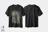 تیشرت مشکی طرح دار اسکلت برگ تیره، آبستره اثر دیزاین فابریکن | immage.ir