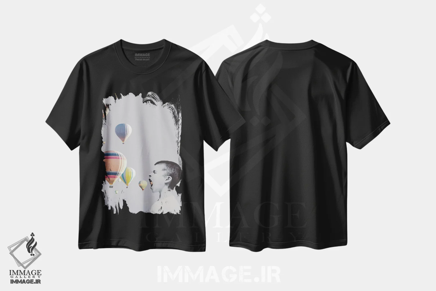 تیشرت مشکی طرح دار دهان بزرگ من، عکاسی ترکیبی اثر دیزاین فابریکن | فروشگاه ایماژ