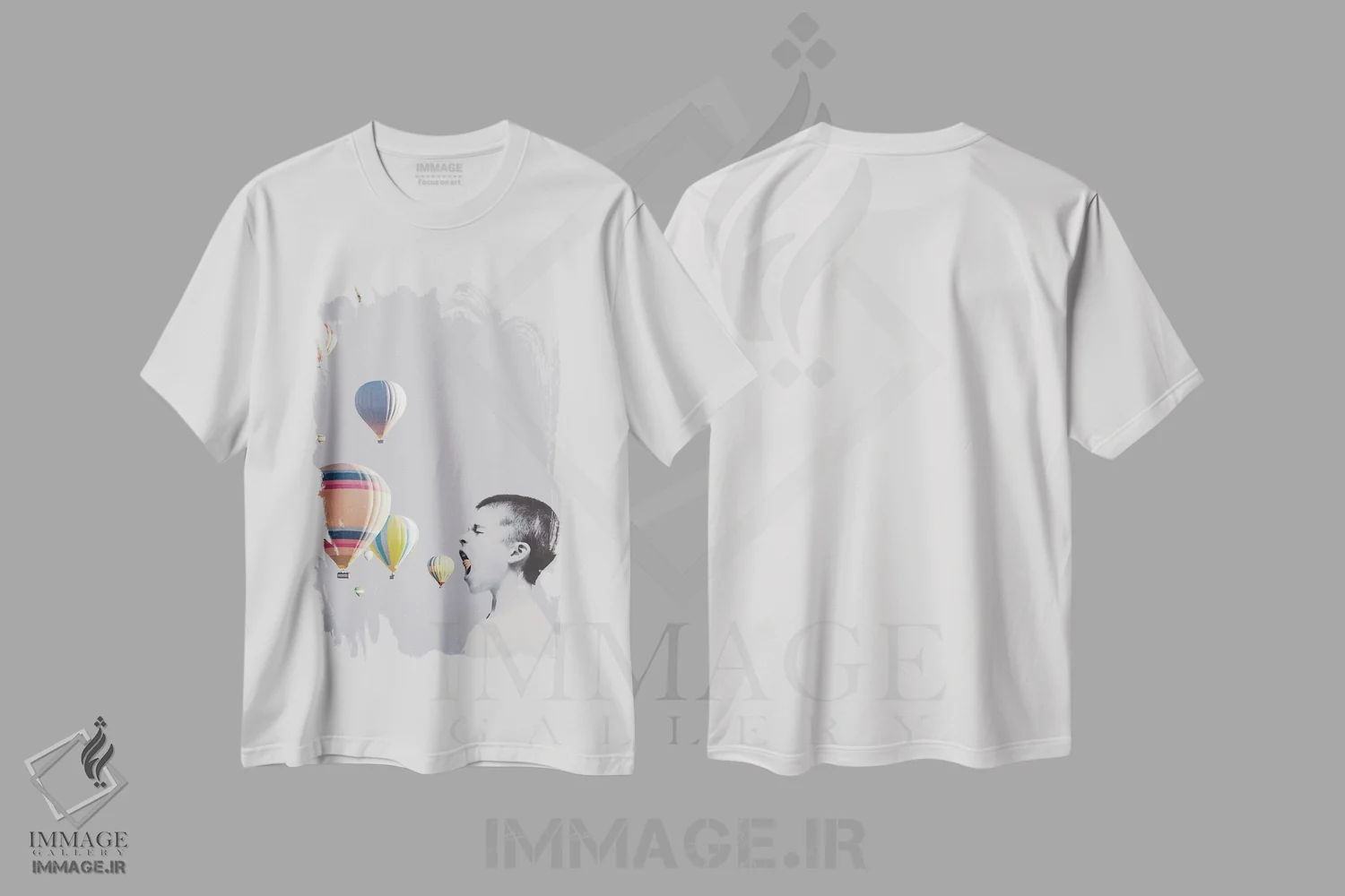 تیشرت سفید طرح دار دهان بزرگ من، عکاسی ترکیبی اثر دیزاین فابریکن | immage.ir