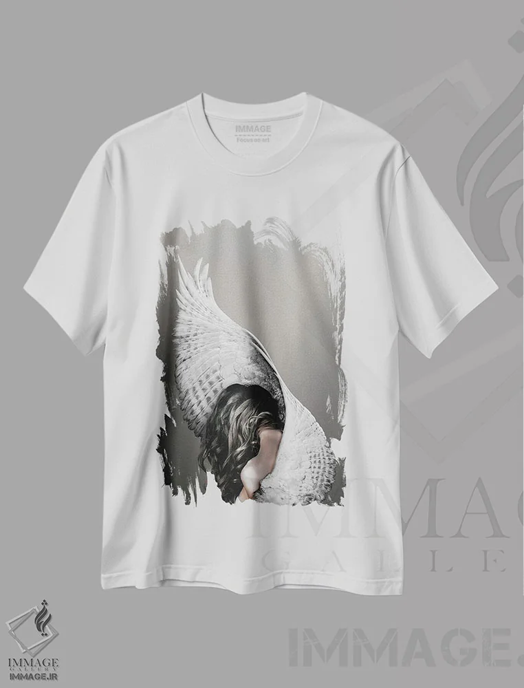 تیشرت سفید طرح دار نایک، عکاسی ترکیبی اثر دیزاین فابریکن | immage.ir