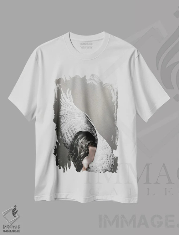 تیشرت سفید طرح دار نایک، عکاسی ترکیبی اثر دیزاین فابریکن | immage.ir