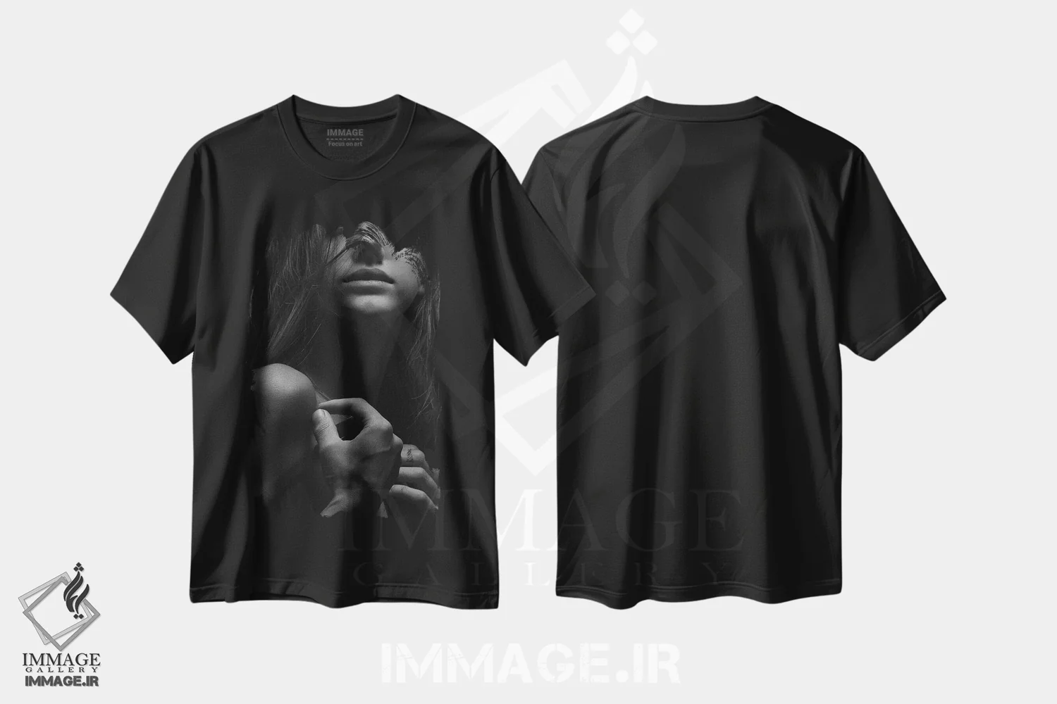 تیشرت مشکی طرح دار عشق من، عکاسی سیاه و سفید اثر دیزاین فابریکن | immage.ir