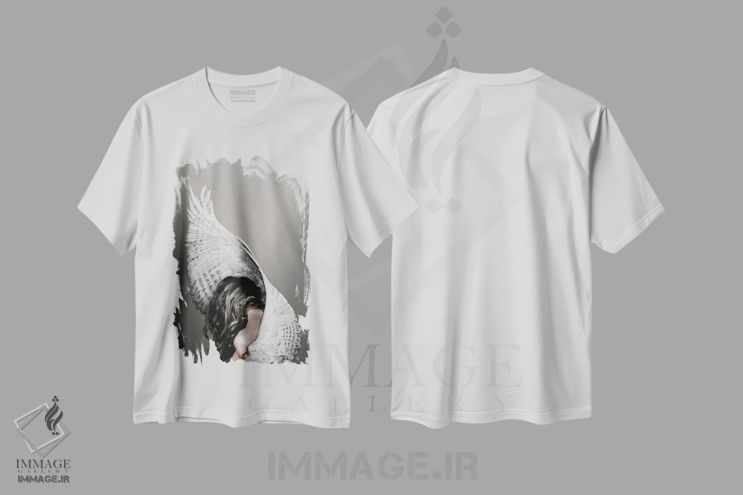 تیشرت سفید طرح دار نایک، عکاسی ترکیبی اثر دیزاین فابریکن | immage.ir