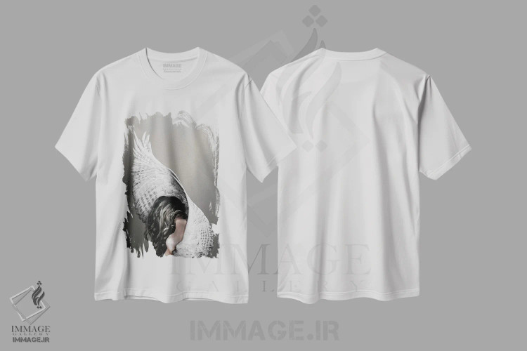 تیشرت سفید طرح دار نایک، عکاسی ترکیبی اثر دیزاین فابریکن | immage.ir
