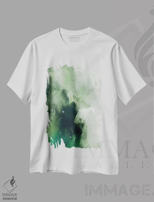 تیشرت سفید طرح دار آب ساکن ۸ اثر دیزاین فابریکن | فروشگاه ایماژ