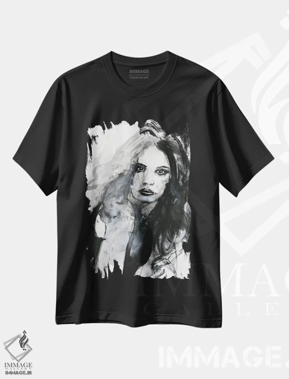 تیشرت مشکی طرح دار احساس، مدیوم اثر دیزاین فابریکن | فروشگاه ایماژ