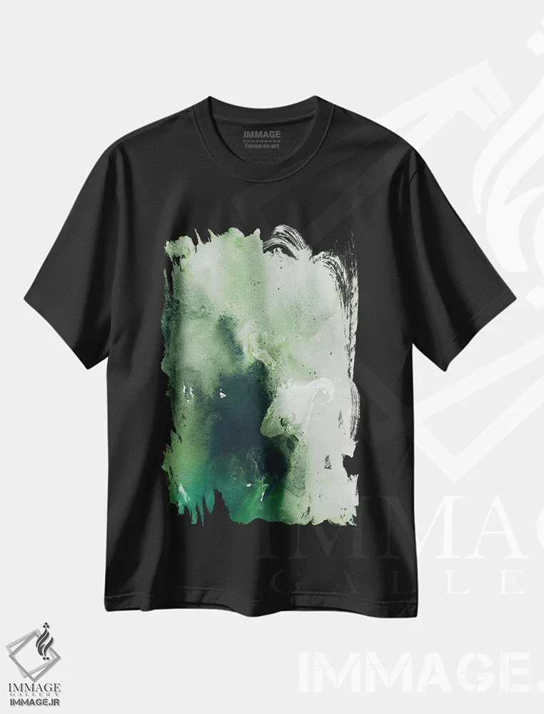 تیشرت مشکی طرح دار آب ساکن ۸ اثر دیزاین فابریکن | immage.ir