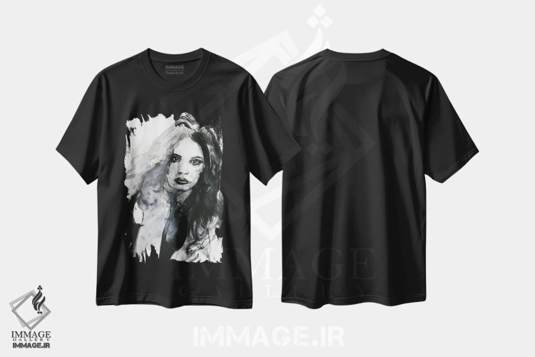 تیشرت مشکی طرح دار احساس، مدیوم اثر دیزاین فابریکن | فروشگاه ایماژ