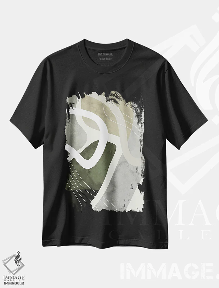 تیشرت مشکی طرح دار آکروبات ۱، آبستره اثر دیزاین فابریکن | immage.ir