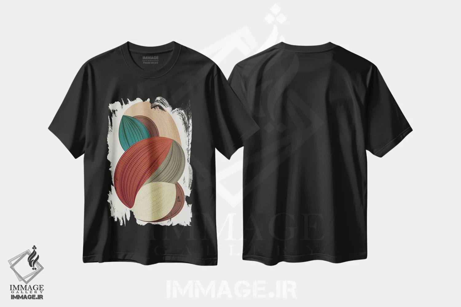 تیشرت مشکی طرح دار الیاف ۲، آبستره اثر دیزاین فابریکن | immage.ir