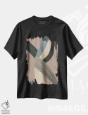 تیشرت مشکی طرح دار الیاف ۵، آبستره اثر دیزاین فابریکن | فروشگاه ایماژ