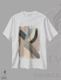 تیشرت سفید طرح دار الیاف ۵، آبستره اثر دیزاین فابریکن | immage.ir
