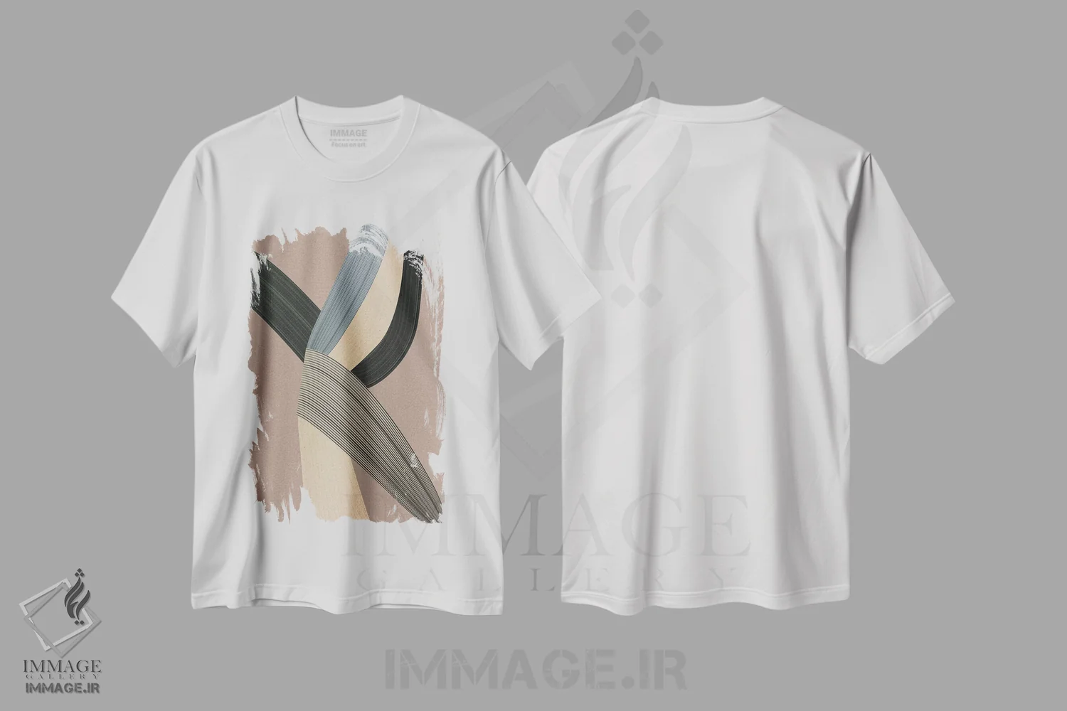 تیشرت سفید طرح دار الیاف ۵، آبستره اثر دیزاین فابریکن | immage.ir