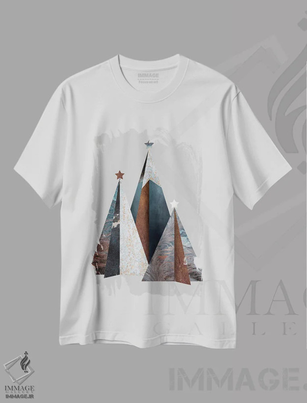 تیشرت سفید طرح دار سه درخت کریسمس، هنر دیجیتال اثر دیزاین فابریکن | فروشگاه ایماژ