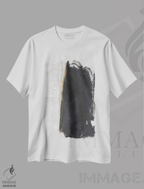 تیشرت سفید طرح دار خاموشی، آبستره اثر دیزاین فابریکن | immage.ir