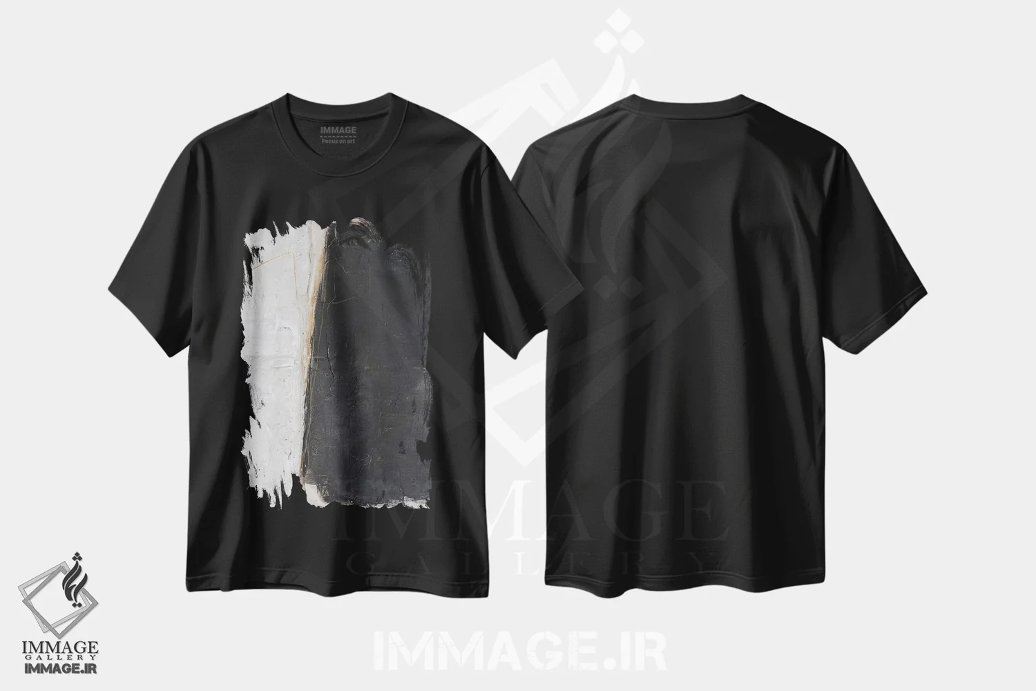 تیشرت مشکی طرح دار خاموشی، آبستره اثر دیزاین فابریکن | فروشگاه ایماژ