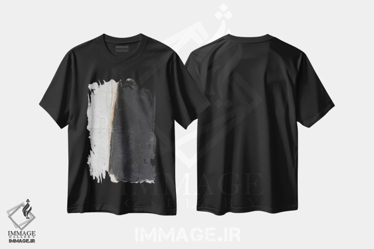 تیشرت مشکی طرح دار خاموشی، آبستره اثر دیزاین فابریکن | فروشگاه ایماژ